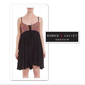 Romeo + Juliet Couture Embroidered Black Dress